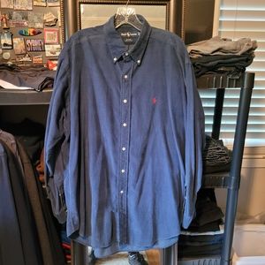 Ralph Lauren Large Navy Blue Like New Button up corduroy Shirt